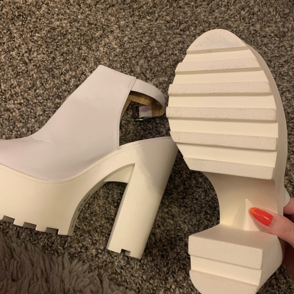 (SOLD) Public Desire White Platform Heels - Picture 6 of 12